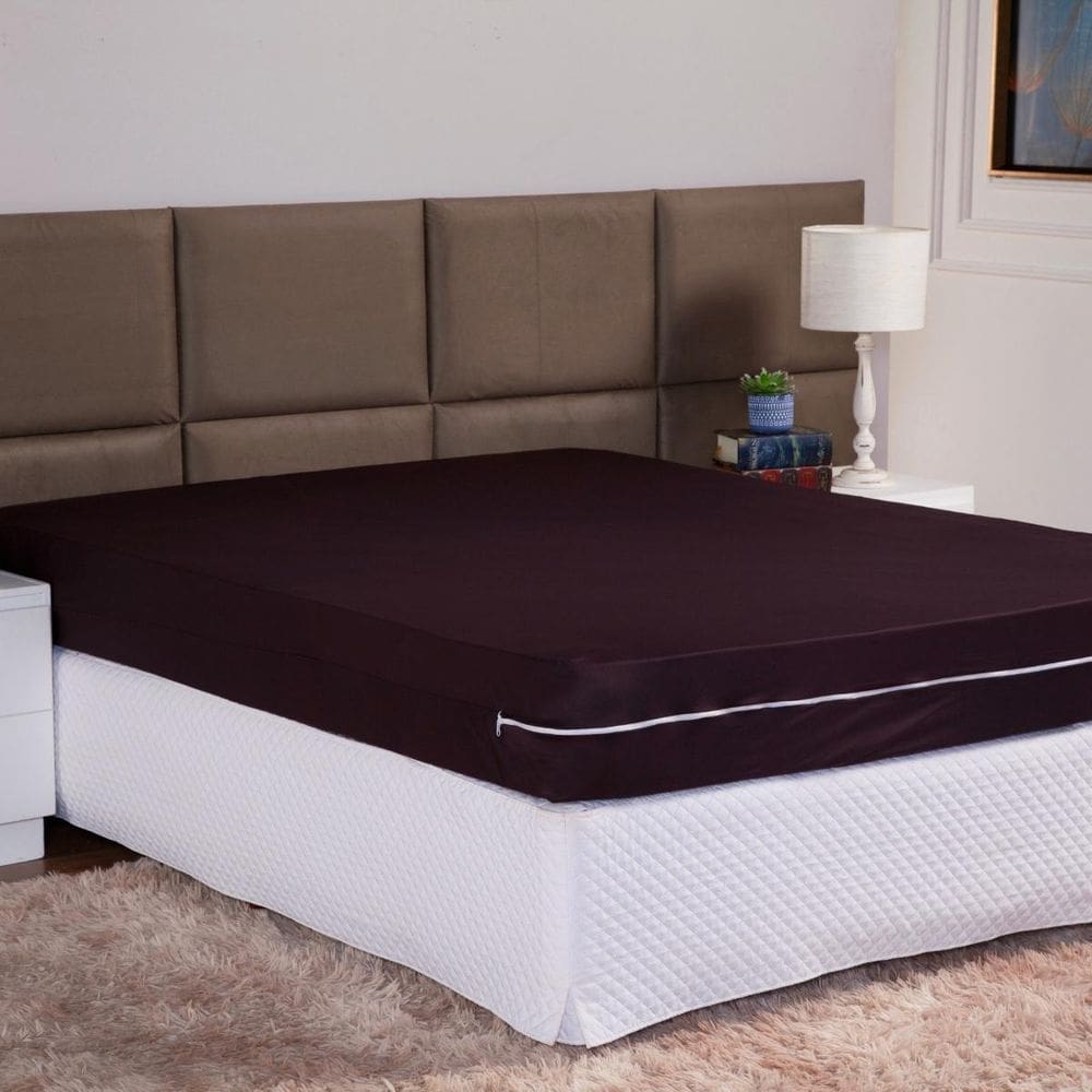 Capa P Colchão King 01 Unidade Com Zíper Malha Gel - Tabaco