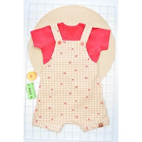 Conjunto Menino Macacão Camiseta Menino Bebê Algodão Elian