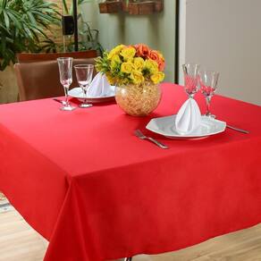 Toalha Mesa 8 Lugares Jantar Oxford Lisa 2,80M Vermelho