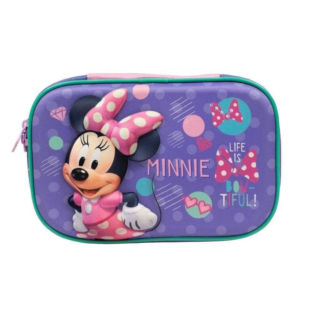 Estojo Escolar Box Decorado Minnie Mouse Alto Relevo Xeryus