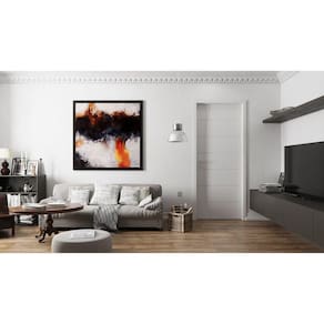 Porta de Madeira 210x70cm Mso Eucaplac Frisada Tivoli Eucatex Branco Max
