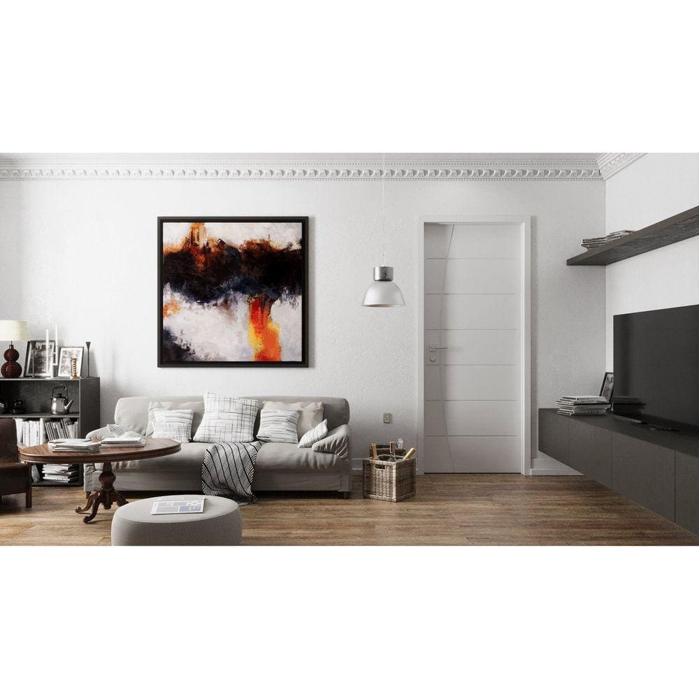 Porta de Madeira 210x82cm Mso Eucaplac Frisada Tivoli Eucatex Branco Max