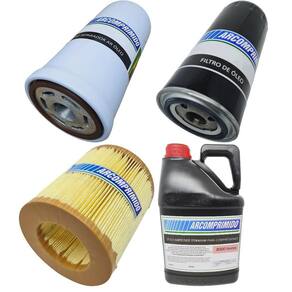 Filtros e 5L de Óleo Sintético do Atlas Copco G22 Série BQR