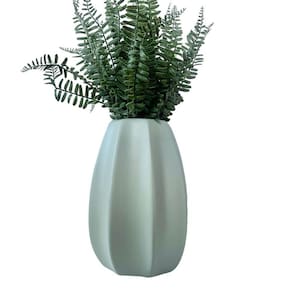 Vaso centro de mesa verde menta 3D cerâmico com planta