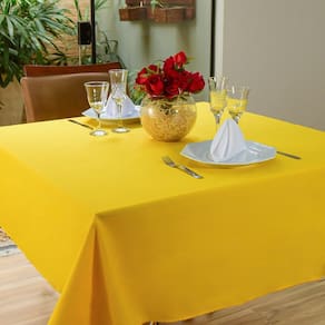 Toalha Mesa 10 Lugares Sala Jantar Oxford Lisa 3,00M Amarelo