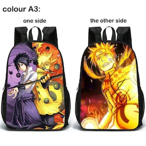 Mochilas de dupla face Naruto com lancheira