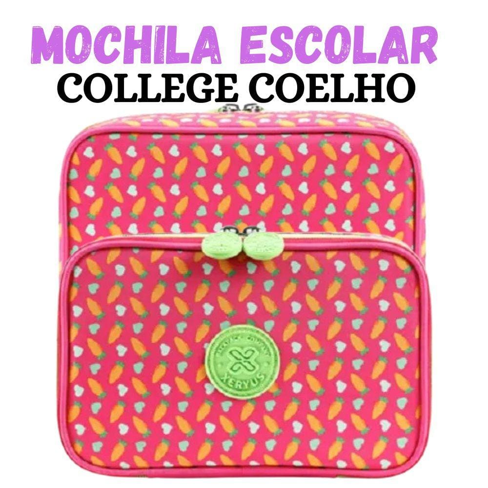Estojo Box Necessaire Escolar College Coelho - Xeryus
