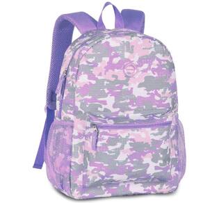 Mochila de Costas Casual Espaçosa Camuflada Roxo Clio