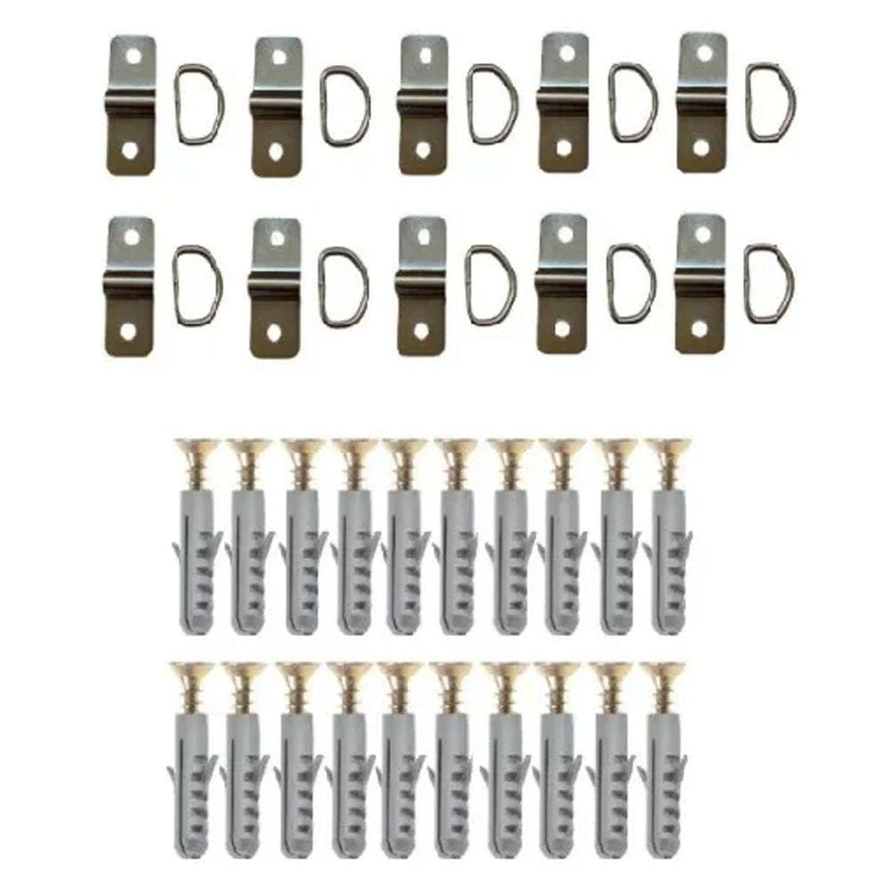 Kit Com 10 Fixador Pitao Para Cortina De Toldo Prata Único
