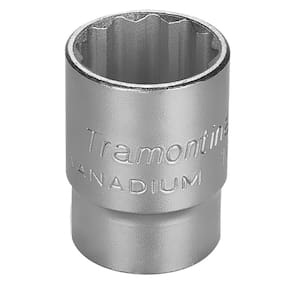 Soquete Estriado Em Aço Cromo Vanádio 20 Mm - Encaixe 1/2" Tramontina Pro Tramontina