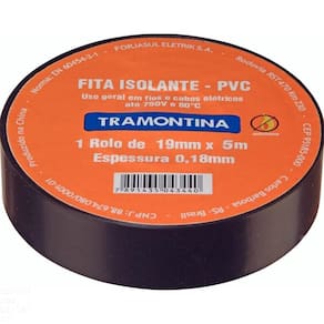 5x Fita Isolante 0,18x19 Mm Tramontina Preta 5 M - Tramontina Tramontina