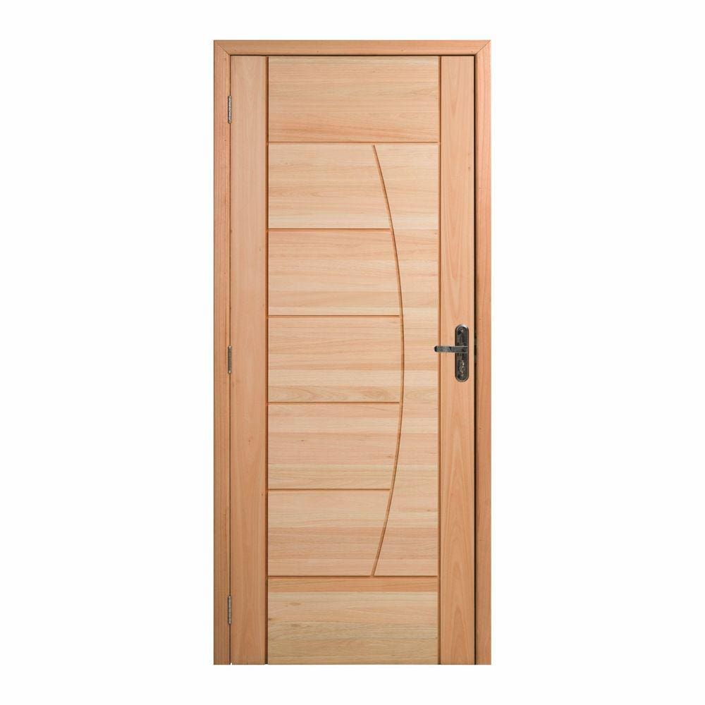 Kit Porta Pronta Maciça 214x89cm Eucalipto Esquerdo Pm78 Solar Cruzeiro Portas Nude