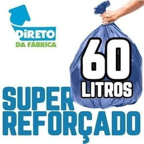 Kit Saco Lixo 60 Lts 100Un Preto + 100Un Azul Super Reforçad