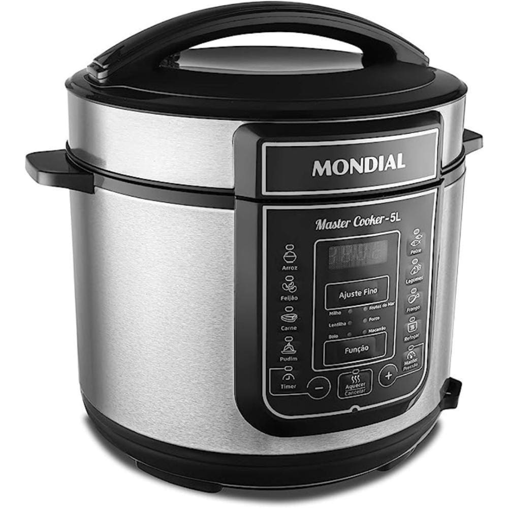 Panela De Pressão Digital Mondial, 5L, Preto, 900W - Pe-38