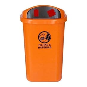 Lixeira Plastica Para Descarte De Pilhas Baterias 50 Litros