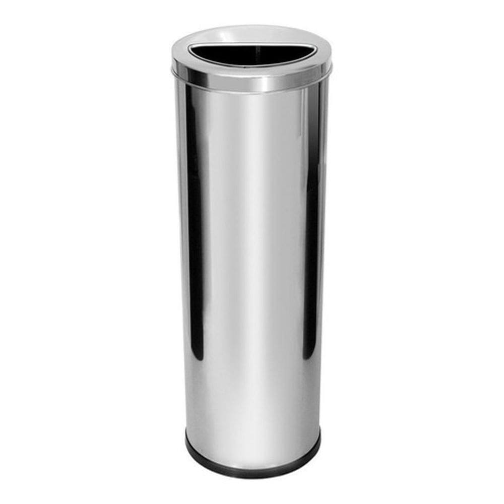 Lixeira Aço Inox 30 Litros Com Aro Meia Lua