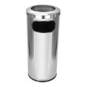 Cinzeiro Lixeira Em Aço Inox Com Aro Em Inox 50L
