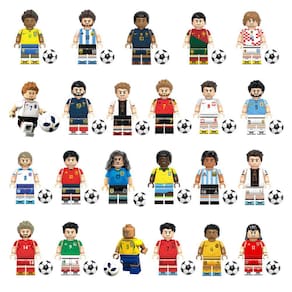 Boneco Jogador De Futebol Selecoes Copa Do Mundo Bloco De Montar