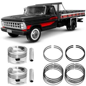 Kit Pistão Anéis Ford F4000 81 a 83 Metal Leve