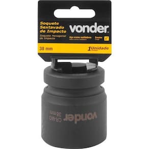 Soquete Sextavado De Impacto 1 38Mm Aço Cromo Vonder