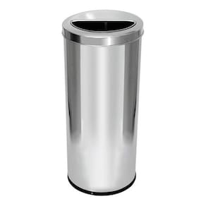 Lixeira Em Aço Inox 50 Litros Com Aro Meia Lua