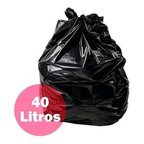 Saco De Lixo Preto 40 Litros Reforçado - 100 Unidades