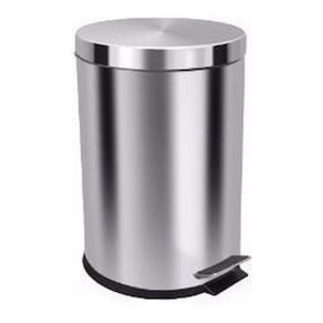 Lixeira 12 Litros Com Pedal Aço Inox Cesto Interno Removível