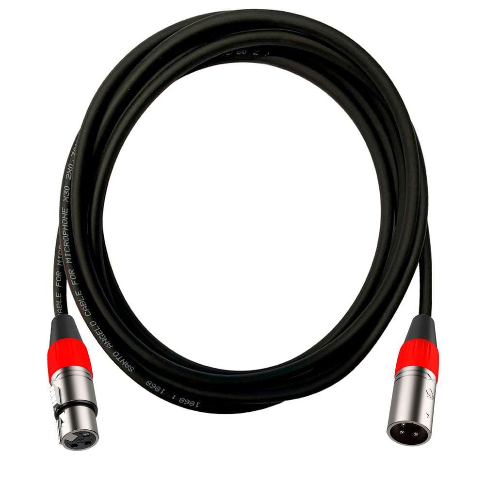Cabo XLR Macho Femea Santo Angelo Roxtone Vermelho 3 Metros