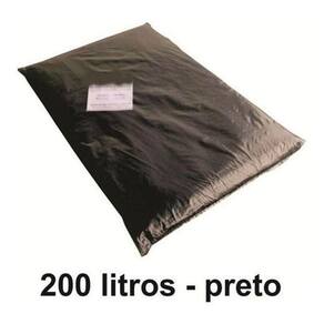 10 Kg Saco De Lixo 200 Litros Preto 200L Reforçado 0,2 Micra