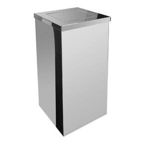 Lixeira Quadrada Em Aço Inox Com Tampa Vai-Vem 36 L
