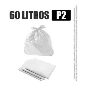 Saco De Lixo 60 Litros P2 Branco Resistente 100 Unidades