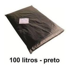 Saco De Lixo Reforçado 100 Litros 300 Unidades Cor Preto