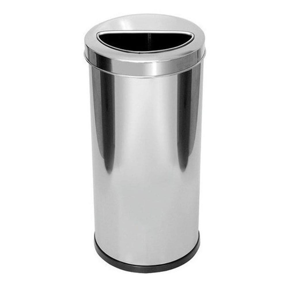 Lixeira Inox 30 Litros Com Aro Meia Lua