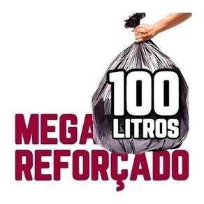 Mega Reforçado Saco De Lixo 100 Litros 100 Un Preto