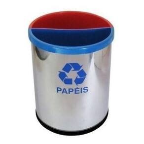 Lixeira Mix Em Inox Polido Com 2 Divisões 25 Litros Mix2I