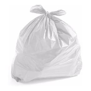 Saco De Lixo 100 Litros Branco Comum Com 100 Unid Leitoso