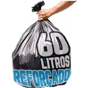Saco Reforçado Para Lixo Preto 60Litros C/Aprox 80 Unidades