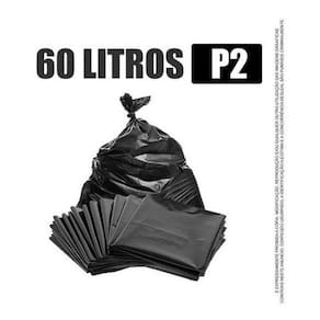 Saco De Lixo 60 Litros P2 Resistente 100 Unidades