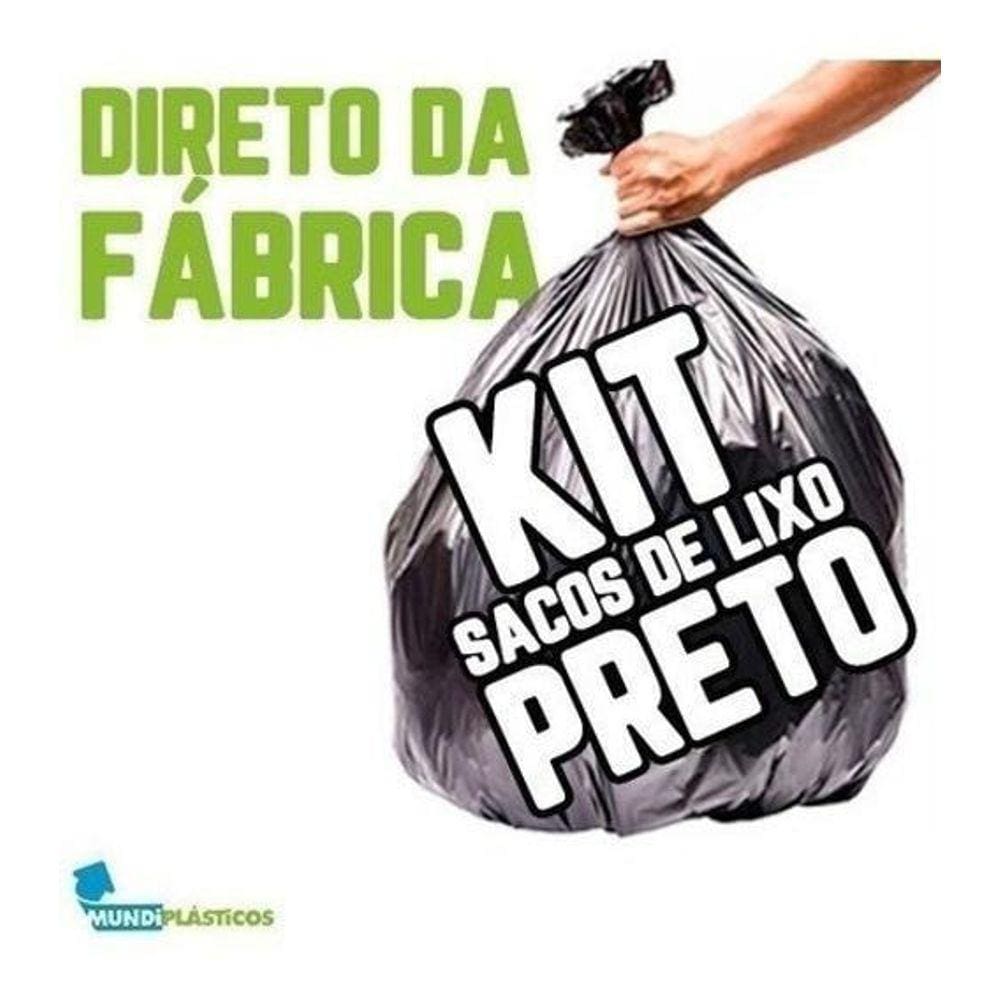Kit Saco De Lixo 100 Lts Mega + 60 Lts Super Reforçado Preto