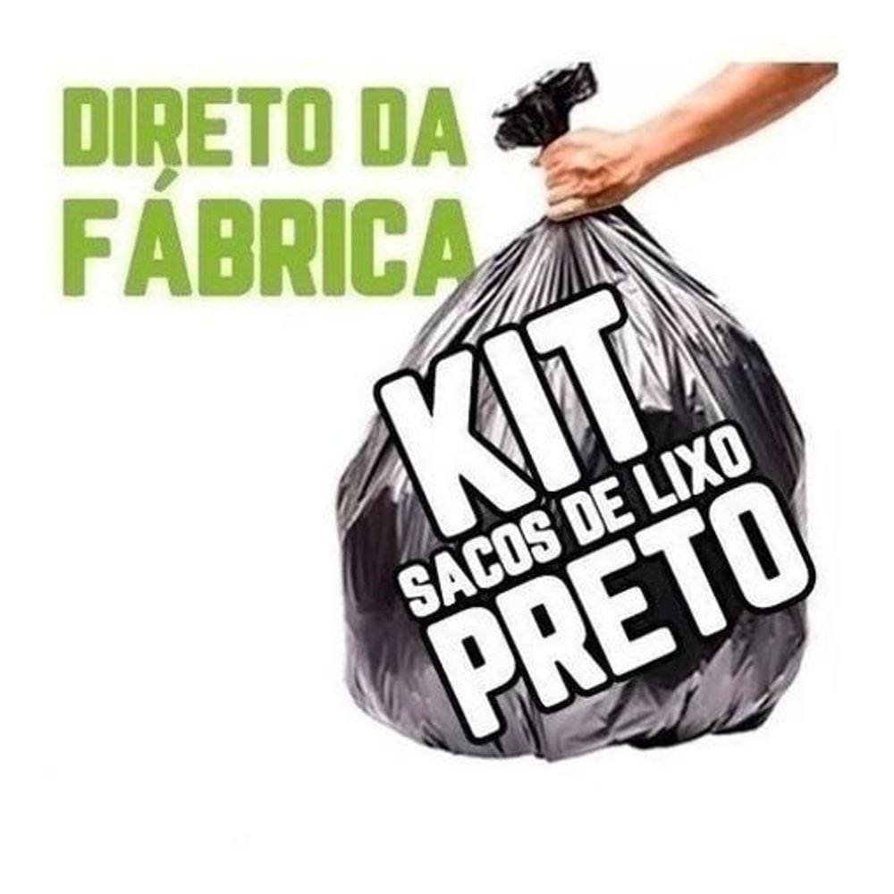Kit 500 Saco De Lixo 60 Lts Preto