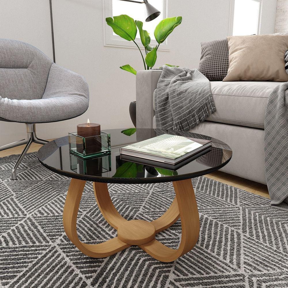 Mesa de Centro Redonda 60cm Rubi Preto
