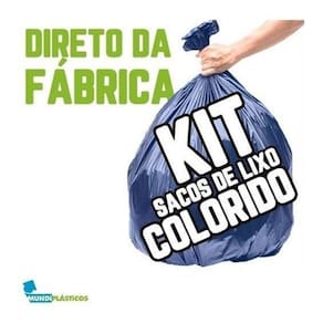 Kit Saco Lixo 60 Lts 100Un Preto + 100Un Azul Reforçado