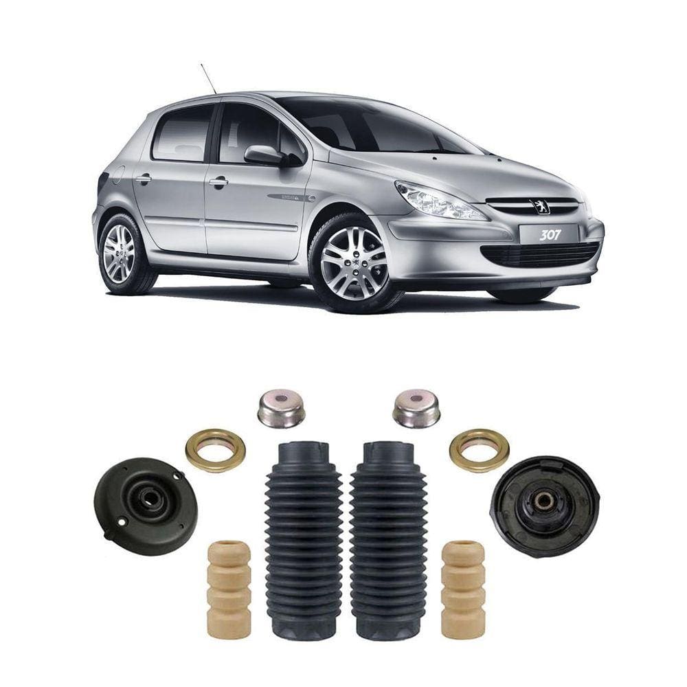 Kit 2 Kit Coxim Batente Dianteiro Peugeot 307 2002 Até 2012