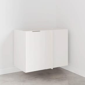 Balcão de Canto Reto sem Tampo sem Rodapé Ipanema Cabecasa Madeiramadeira Branco/Branco