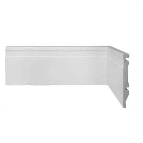 Kit com 10 Rodapé de Poliestireno 5cm X 15mm Frisado Metro Linear Casa Grassi Branco