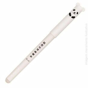 Caneta Gel Apaga Bichinhos Animados Panda Branco Com Refil Cor Azul 0,35Mm