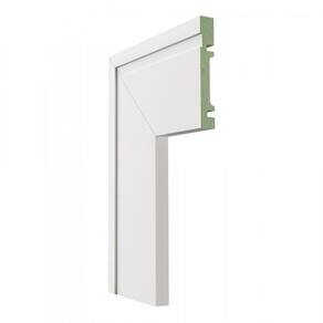 Kit com 10 Guarnição de Mdf 10cm X 15mm X 2,40m Frisada Moldufama 1002 Branco