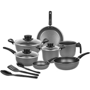 Conjunto De Panelas Teflon 10 Peças Elegan Cinza
