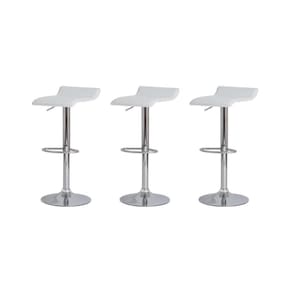 Kit 3 Banquetas Tóquio Belo Horizonte Branca Base Giratória