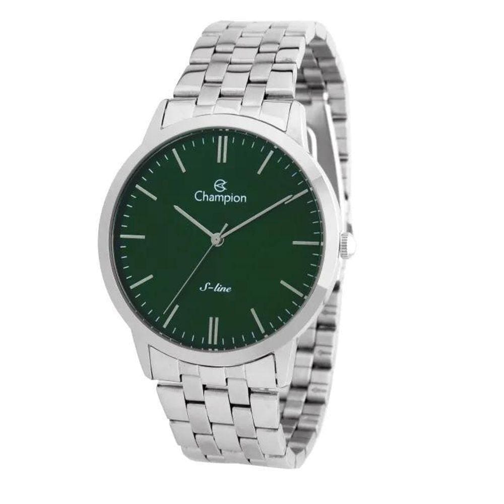 Relógio Champion Prateado Slim Verde CN21103G 42mm